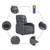  Massage Recliner Chair Grey Faux Leather A949-3206054
