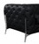 93" Black Italian Leather Chesterfield Sofa With Silver Legs N270-476526