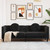  Sofa with Cushions 3-Seater Black Velvet A949-372647