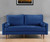 69" Blue Velvet Sofa And Toss Pillows With Dark Brown Legs N270-543706