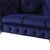 90" Blue Velvet Chesterfield Sofa With Silver Legs N270-491005