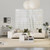 5-Piece Modern Living Room Furniture Set: Side table+Coffee table+Console table+Bookcase+Corner she D681-R-WhiteLivingRoomSet