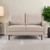 57" Beige And Dark Brown Velvet Loveseat N270-543721
