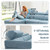 105 Inch L-Shaped Sofa Couch with 3 Adjustable Headrests-Blue - Color: Blue D681-HV10183WL-NY+