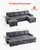 U Shaped Sofa Bed, Convertible Sofa Bed with 2 Side Pockets, 2 Pillows and Double Chaise, 6-Seat Pu E415-BYSFC110INCHK2QZRV0