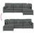 Modular Sofa with Footstool&Cushions Fabric Dark Gray A949-3321178