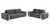 Two Piece Indoor Dark Gray Italian Leather Five Person Seating Set N270-518565