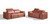 Two Piece Indoor Camel Italian Leather Five Person Seating Set N270-476555
