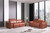 Two Piece Indoor Camel Italian Leather Five Person Seating Set N270-476555