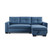 92" Blue Polyester Blend Convertible Futon Sleeper Sofa With Black Legs N270-544957