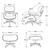 35" Black Tufted Leather And Brown Swivel Lounge Chair with Ottoman N270-526374
