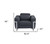 Three Piece Indoor Dark Gray Italian Leather Six Person Seating Set N270-480878