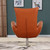 43" Orange Contemporary Leather Lounge Chair N270-329694