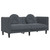  3 Piece Sofa Set with Pillows Dark Gray Velvet A949-3209248