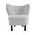 31" White Sherpa And Brown Polka Dots Wingback Chair N270-486591