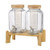 Beverage Dispenser, 2 Pack 1 Gallon Drink Dispensers for Parties, Glass Juice Dispenser with Wood S E415-YLFPQPTBLFPQNQMU4001V0
