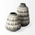 10" Gray and Ivory Triangle Pattern Ceramic Vase N270-397546