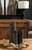 15" Black and Gold Check Tall Ceramic Vase N270-397491