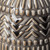 14" Black and Cream Organic Glaze Chevron Embossed Ceramic Vase N270-397515