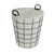 Large White Fabric Lined Metal Laundry Type Basket With Handle N270-379818