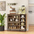 Shoe Rack Organizer with Flip-up See-through Doors and Adjustable Shelves-Oak - Color: Oak D681-JV12066OA