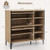 Shoe Rack Organizer with Flip-up See-through Doors and Adjustable Shelves-Oak - Color: Oak D681-JV12066OA