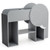 Montessori Bookshelf with Elephant Shape 3-Tier Toddler Toy Storage Organizer-Grey B593-TP10441