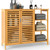 Bamboo Bathroom Cabinet 2-Door Storage Organizer with Shelves-Natural B593-JV12458