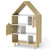 Kids Dollhouse Bookshelf House-shaped Bookcase Children Toy Storage Organizer-Natural B593-HY10261