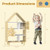 Kids Dollhouse Bookshelf House-shaped Bookcase Children Toy Storage Organizer-Natural B593-HY10261