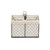 Set Of 3 Brown Linen Fabric And Line Metal Organizers N270-379863