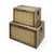 Set Of Two Brown and Natural Wood And Cane Storage Boxes N270-392593