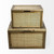 Set Of Two Brown and Natural Wood And Cane Storage Boxes N270-392593