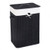 Rectangle Bamboo Hamper Laundry Basket Washing Cloth Bin Storage Bag Lid 3 color-Black - Color: Bla D681-HW67642BK