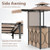 Grill Gazebo with Awning 3-Piece Outdoor BBQ Canopy Double-Tier Soft Top Barbecue Shelter-Coffee -  D681-NP12697CF+