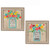 Set Of Two Mason Jar Floral Happiness at Home Brown Framed Print Wall Art N270-405709