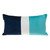12" X 24" Navy Blue Striped Velvet Throw Pillow N270-402652