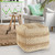 18" Tan Jute Ottoman N270-517953