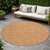 8' Round Bronze Round Geometric Washable Non Skid Indoor Outdoor Area Rug N270-560126