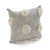 Set of Two Gray and Ivory Floral Cotton Throw Pillow With Fringe N270-554577
