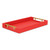 16" Red Wood and Vinyl Faux Shagreen Handmade Serving Tray With Handles N270-571242
