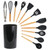 MegaChef Black Silicone and Wood Cooking Utensils, Set of 12 D970-MGSP-590