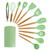 MegaChef Mint Green Silicone and Wood Cooking Utensils, Set of 12 D970-MGSP-540