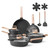 17 Piece Pots and Pans Set Nonstick, Granite Cookware Set, Induction Cookwares, Kitchen RV Cooking  E415-LGTZLGTFLTCYRQCBTV0