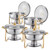 Chafing Dish Buffet Set, 5 Qt 4 Pack, Stainless Steel Chafer with 4 Full Size Pan, Round Catering W E415-YXBLSTGK4JTJCFFRAV0