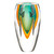 6" Clear Amber and Green Abstract Murano Glass Table Vase N270-375784
