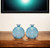 Set of Two Blue Glass Round Table Vase N270-516227