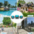 4Pcs Patio Rattan Cushioned Furniture Set-Turquoise - Color: Turquoise D681-HW65410BTU+