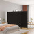 4-Panel Room Divider Black 274.8"x70.9" Fabric A949-350285