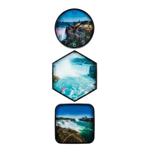 Niagara Falls Wall Art & Clock Set – 3‑Piece Scenic Decorative Collection